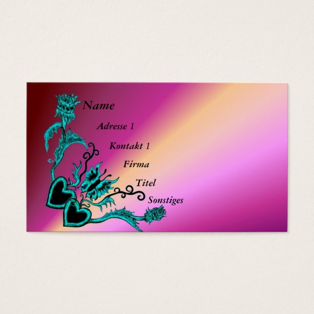 Coração com Flor e Borboleta no Arco-íris (Frente)