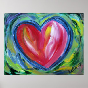 Coração com Impressões de Poster de pintura de 