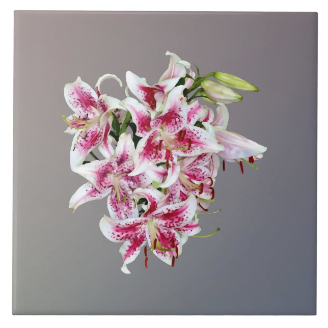 Coração com Lírios Stargazer (Frente)