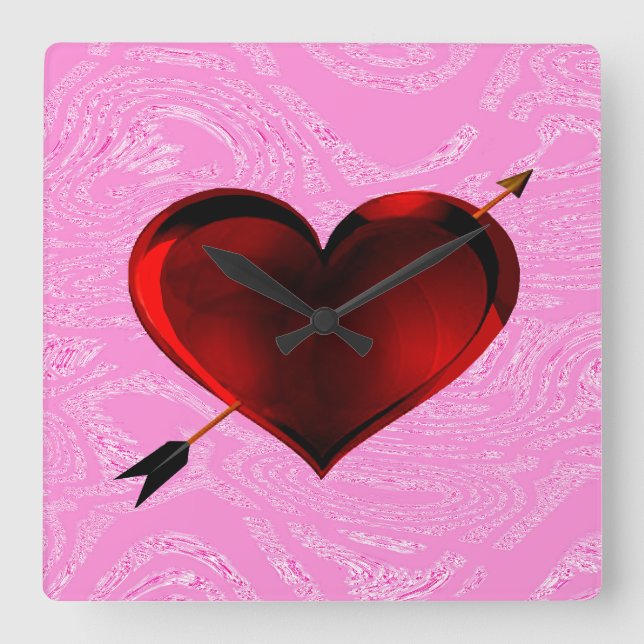 Coração com Seta no Relógio de Frost Rosa (Frente)