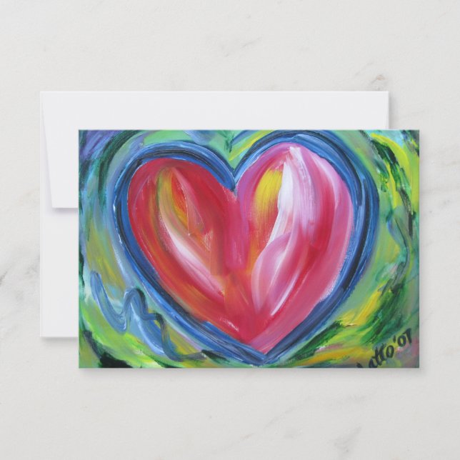 Coração com um pequeno convite personalizado de es (Frente)