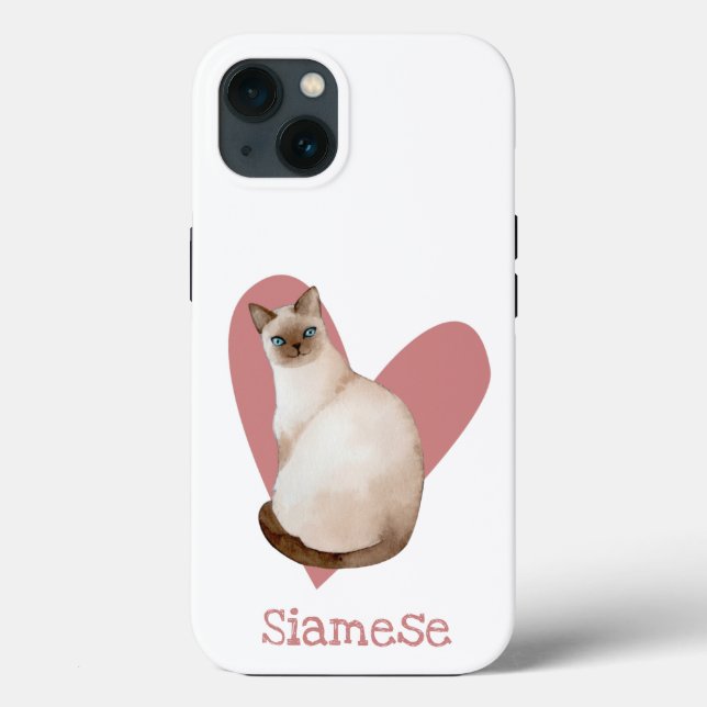 Coração Cor de Água do Gatinho Rosa Siamês (Verso)