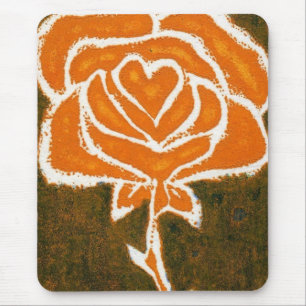 "Coração cor-de-rosa #8" Mousepad floral