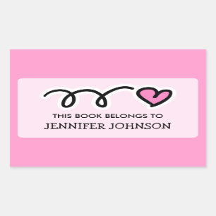 Coração cor-de-rosa Este livro pertence à etiqueta