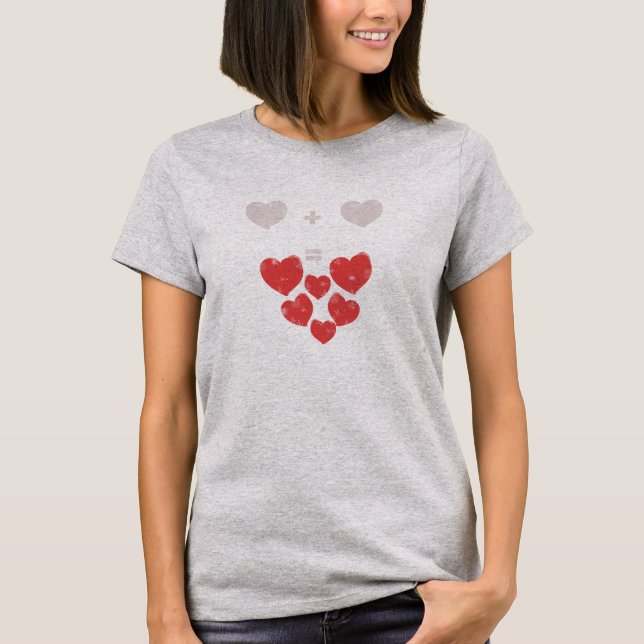 Coração + Coração = Camiseta Funky de Amor (Frente)