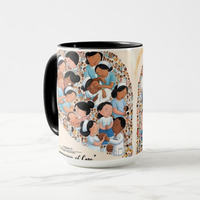 Coração da Saúde: A Compaixão do Cuidado Caneca (Frente Esquerda)