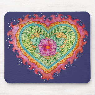 Coração das chamas Mousepad