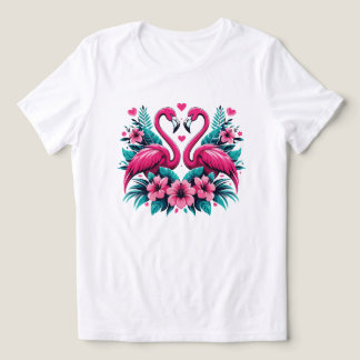Coração de Amor de Flamingo – Romance Floral Tropi