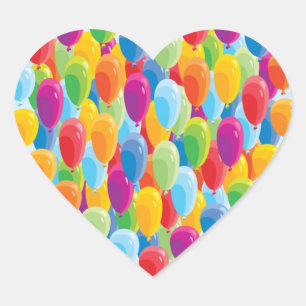 Coração de Balão - Adesivos de Aniversário