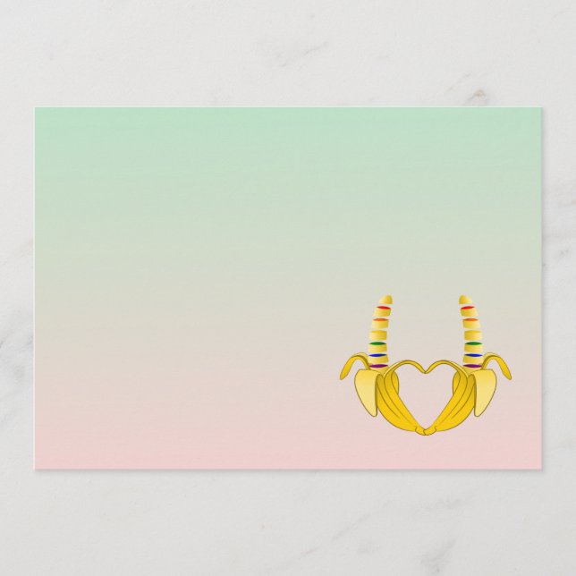 Coração de Banana Gay Divertido Casamento (Frente)