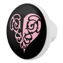 Coração de Filigrana Negra e Rosa Negra