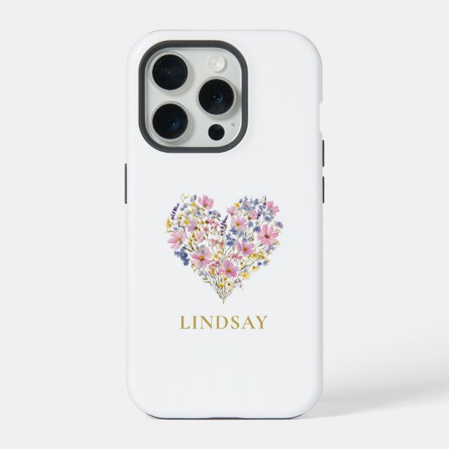 Coração de Flor Silvestre Personalizado (Verso)