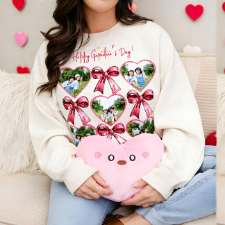 Coração de Galentine Foto Laço Colagem Suéter Amig
