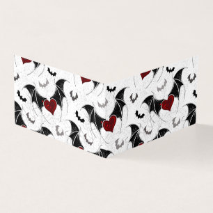 Coração de Halloween com asas de morcego pretas