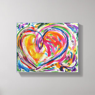Coração de Joy Painting Canvas