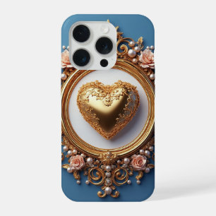 Coração de Ouro Luxo ✨ Conta de Pérola Elegante Ro