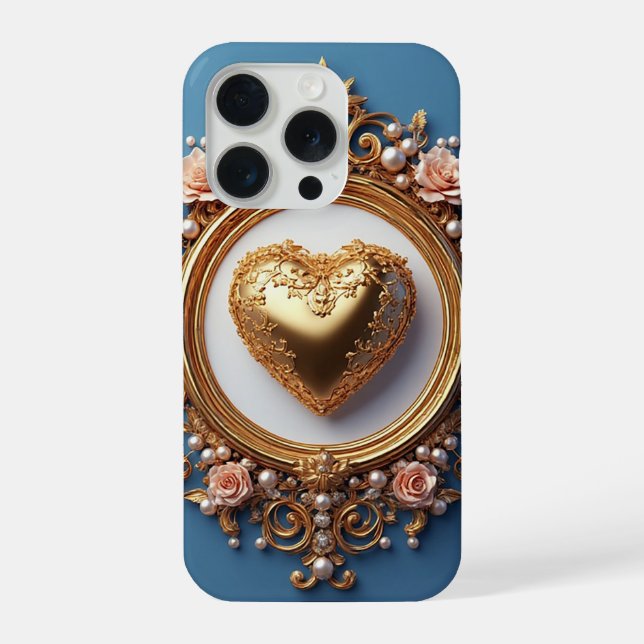 Coração de Ouro Luxo ✨ Conta de Pérola Elegante Ro (Verso)