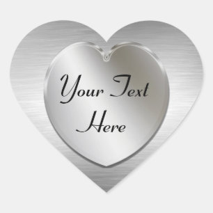 Coração de prata para personalizar etiquetas
