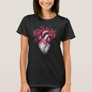 Coração de Rosas – Camiseta de Arte Anatômica do A