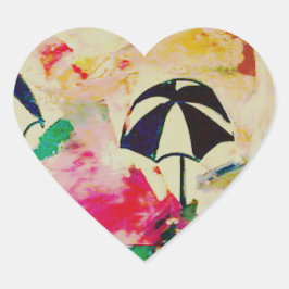 Coração Detalhes da La Playa no adesivo colorido do Cheio