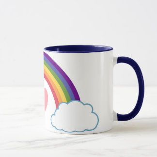 coração do anos 80 & arco-íris - caneca