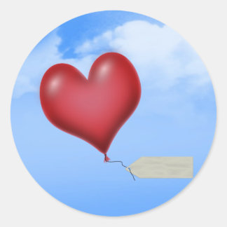 Coração do balão de solteiro com etiqueta de mensa