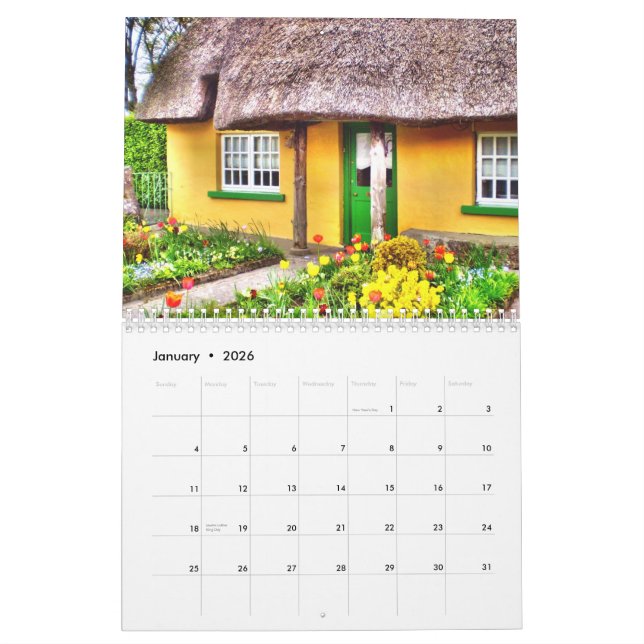 Coração do calendário de Ireland (Jan 2026)