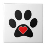 Coração do impressão da pata do cão<br><div class="desc">Este design do coração do impressão da pata do cão é uma grande ideia do presente para todo o amante do cão.</div>
