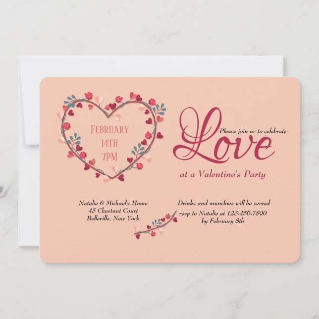 Coração do meu Convite de festas Dia de os namorad (Frente)