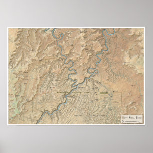 Coração do poster do mapa de Canyonlands (Utá)