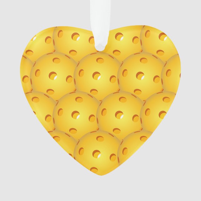 Coração dos enfeites de natal de Pickleball (Frente)