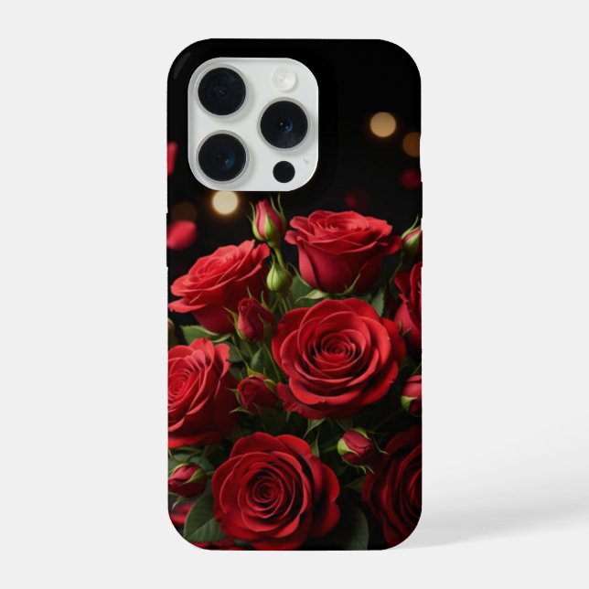 Coração Dourado Estojo Elegante – iPhone 15 Pro Va (Verso)