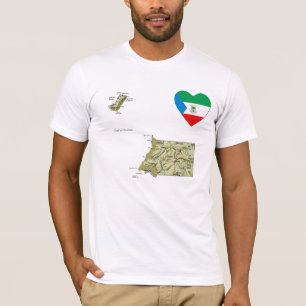 Coração e Camisa de Mapa da Guiné Equatorial