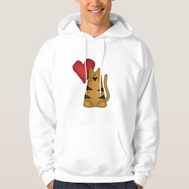 Coração e camiseta e presentes listrados do gato (Frente)