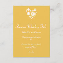 Coração e Girassóis Brancos Convite Sun