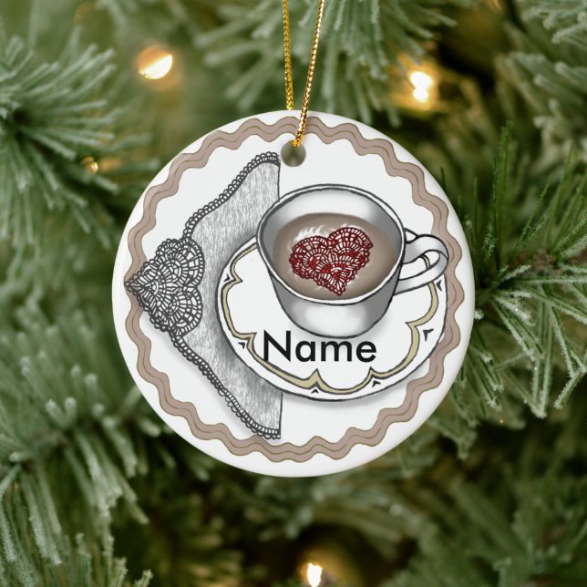 Coração Em Um Ornamento De Taça (Árvore)