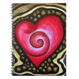 Coração espiral do caderno do amor