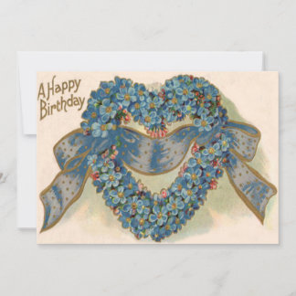 Coração Esqueça-Me Não Fita Floral