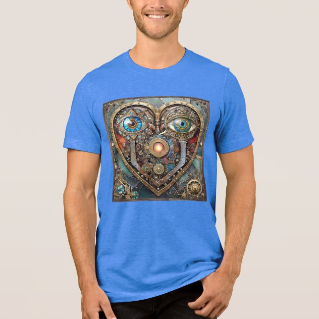 Coração Excêntrico Steampunk Eu Vejo Você Eu Amo V (Frente)