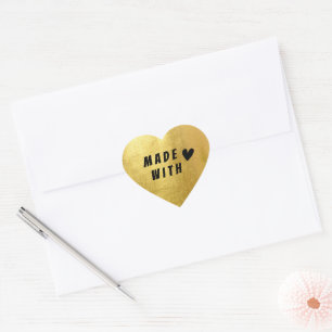 Coração Feito com Dourado adesivo cardíaco de selagem de p