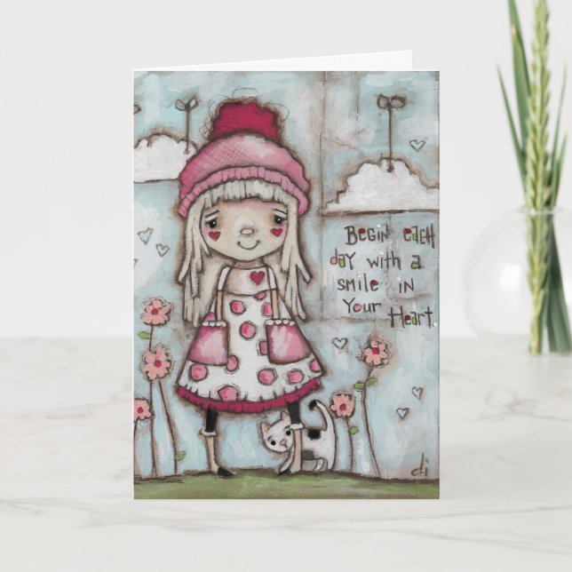 Coração Feliz - Cartão de Dia de os namorados (Frente)