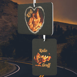 Coração Flaming de Iniciais e Nomes de Incêndio