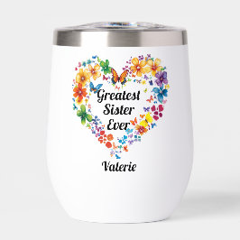 Coração Floral "Maior Irmã do Nunca" com Poema