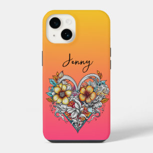 Coração Floral Personalizado Romântico