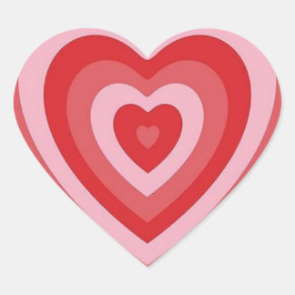Coração fofo retro-trendente adesivo cardíaco vermelho
