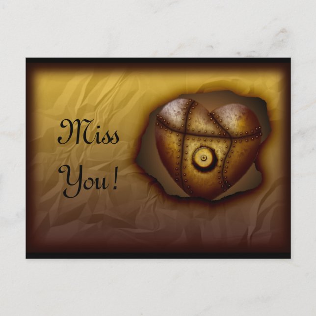 Coração girado, cartão postal personalizável (Frente)