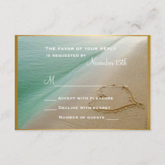 Coração Gravada Na Placa RSVP De Casamento De Arei