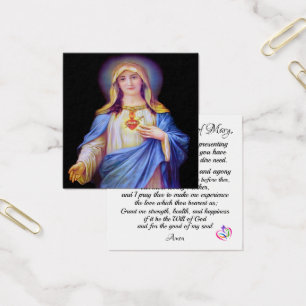 Coração imaculado do cartão da oração de Mary