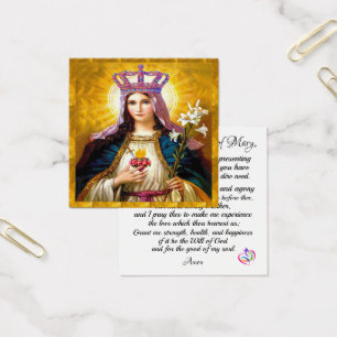 Coração imaculado do cartão da oração de Mary