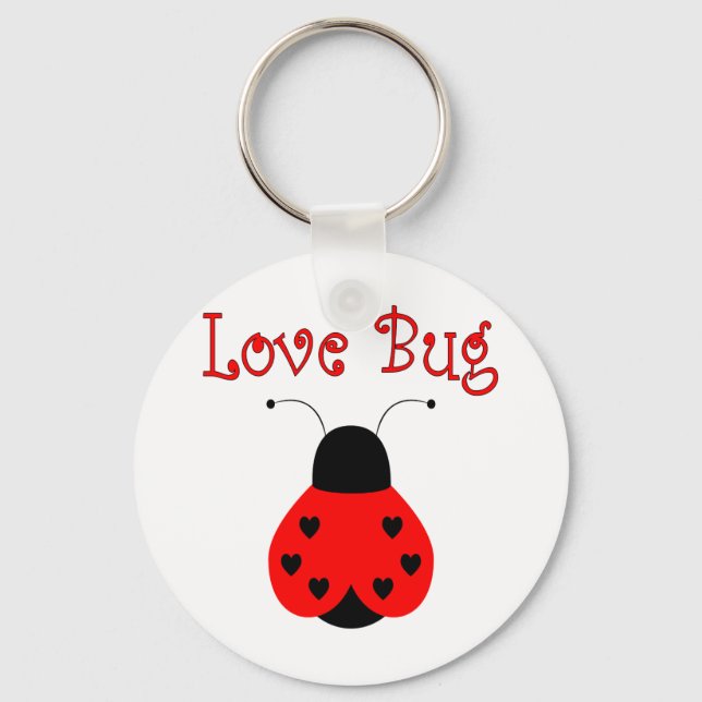 Coração Inseto de Amor Bonito Ladybug Chaveiro (Frente)